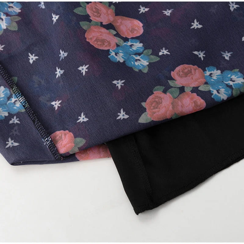 Printed Shirt Ruffles Split Skirt Sets Women