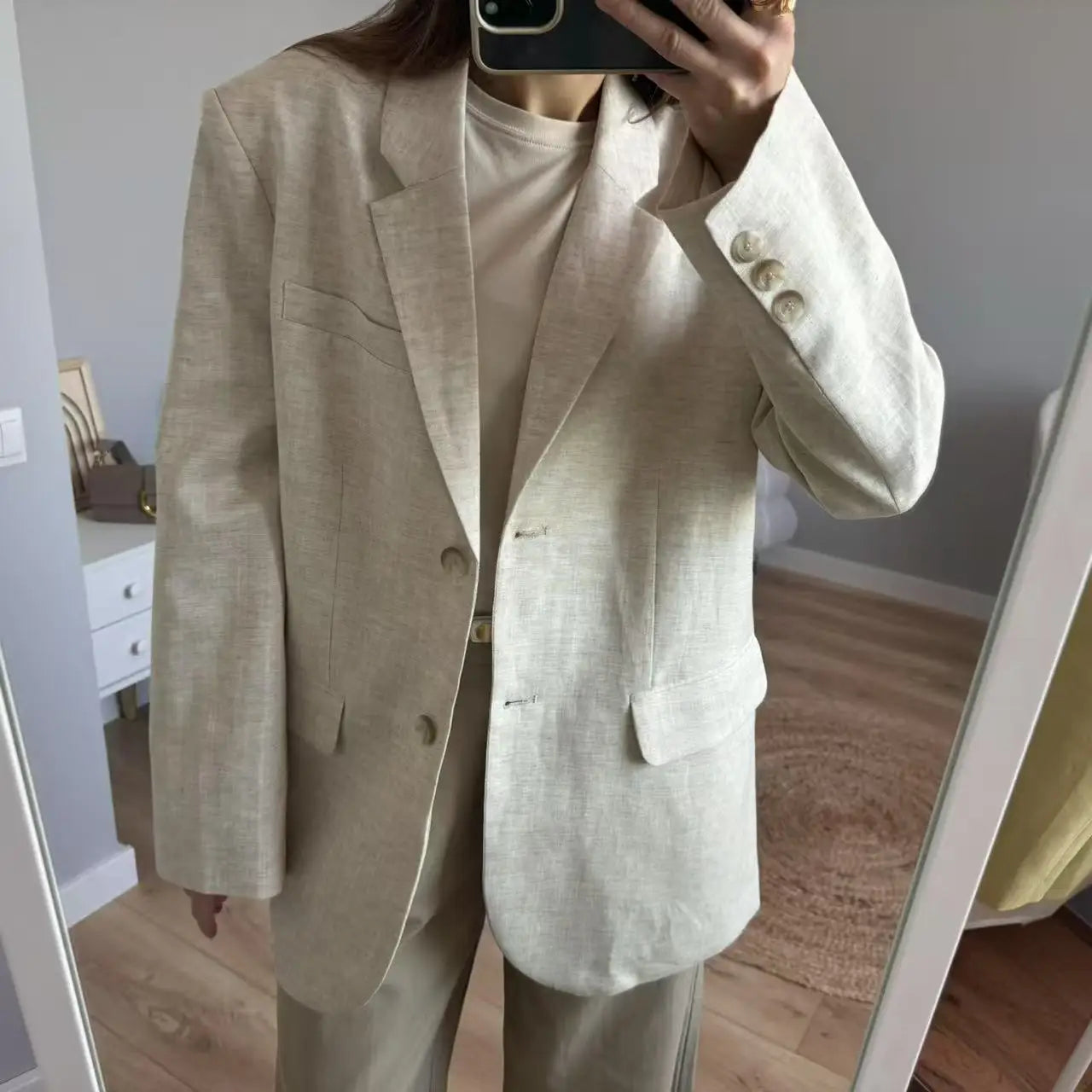 Spring / Summer Women Fashion Linen Basic Jacket
