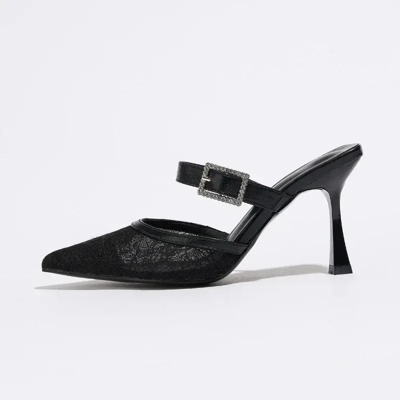 Mesh Breathable High Heels Ladies Pointed Toe Sandals