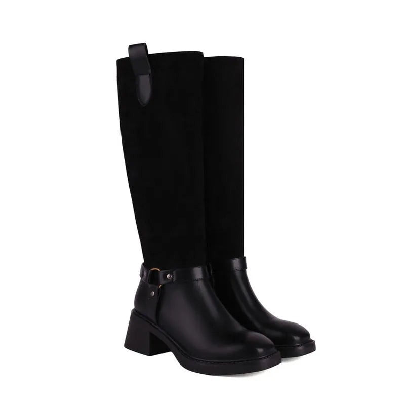 Women Snow Boots Square Heels