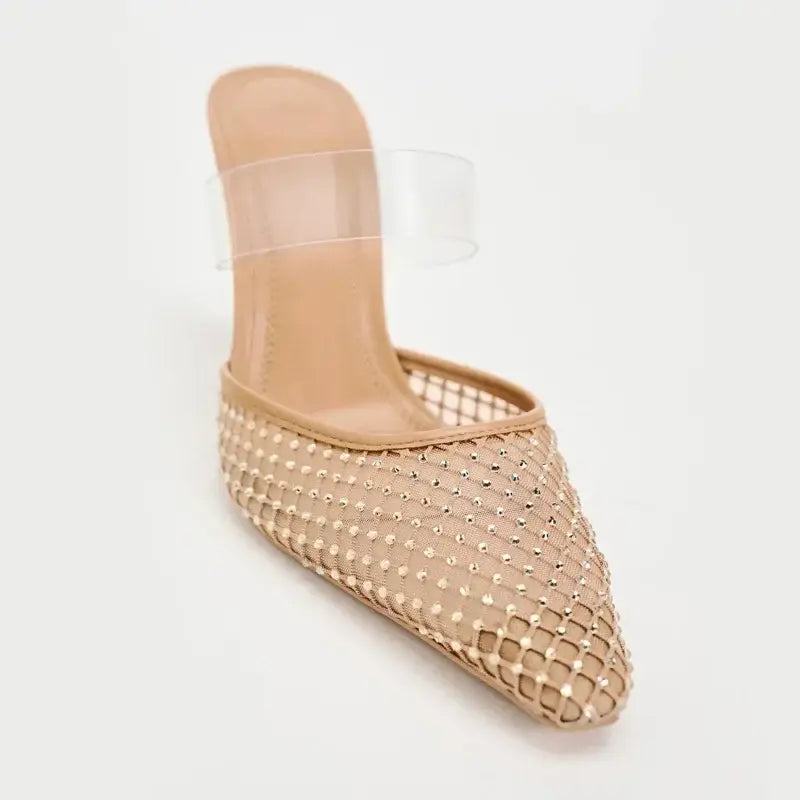 Crystal Mesh Breathable Thin High Heel Women