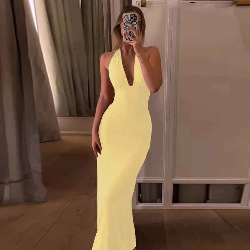 Halter Backless Long Dress For Women