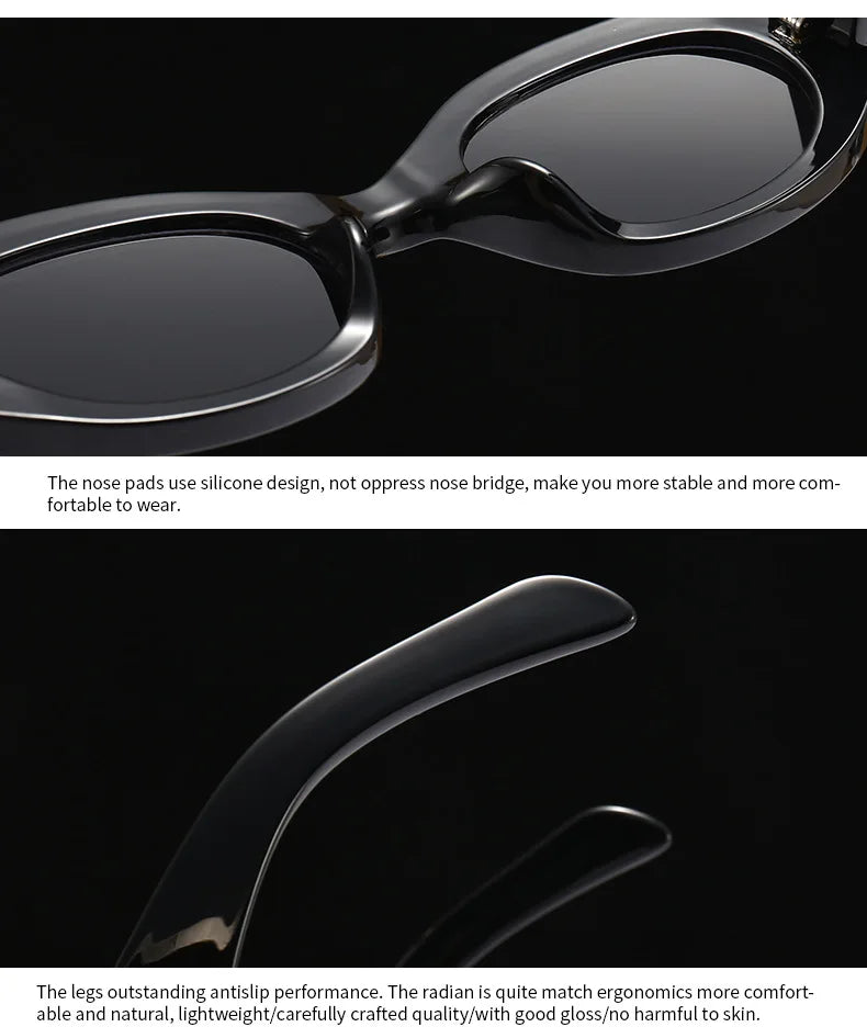 Vintage Small Oval Sunglasses Women