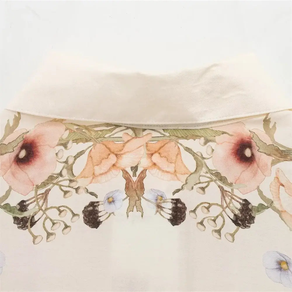 Women’s Floral Pattern Shirt With Rolled Edge Design Long Pants