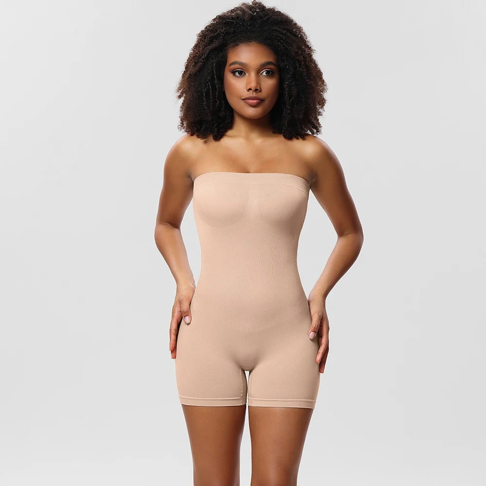 Strapless Shortie Bodysuit for Women Tummy Control Shapewear