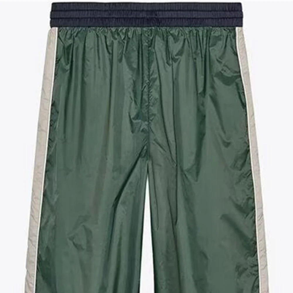 Women’s Color Blocked Short Style Stand up Collar Long Sleeve Pants Set