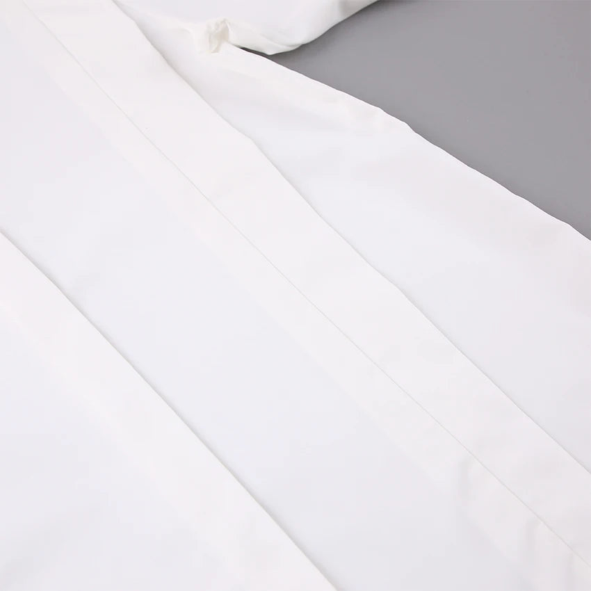 Elegant Cotton Lapel White Shirts Female