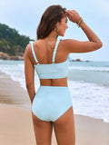 Women's Bikini Set High Waist Pleated 2 Piece Swimsuit - Norellé