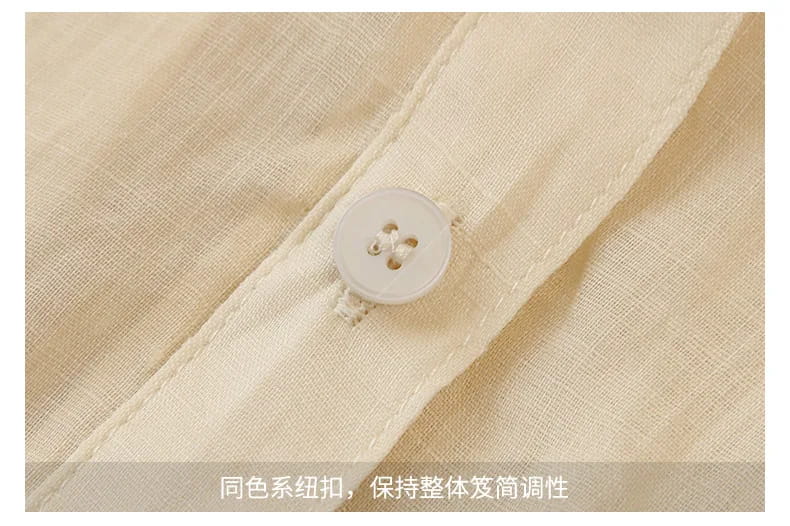 Women’s Lapel Long-Sleeved White Casual Loose Blouse