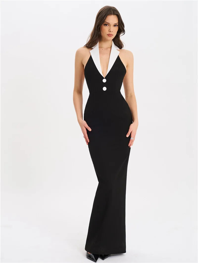 Halter Backless Maxi Dress For Women