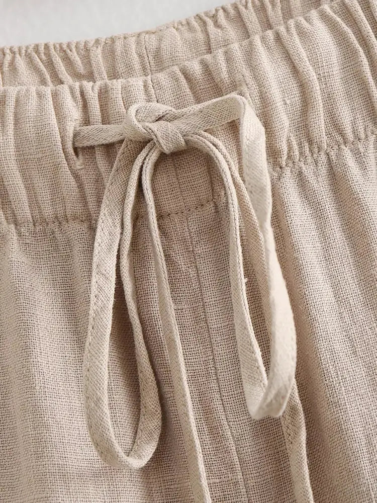 Women Linen Pants Set