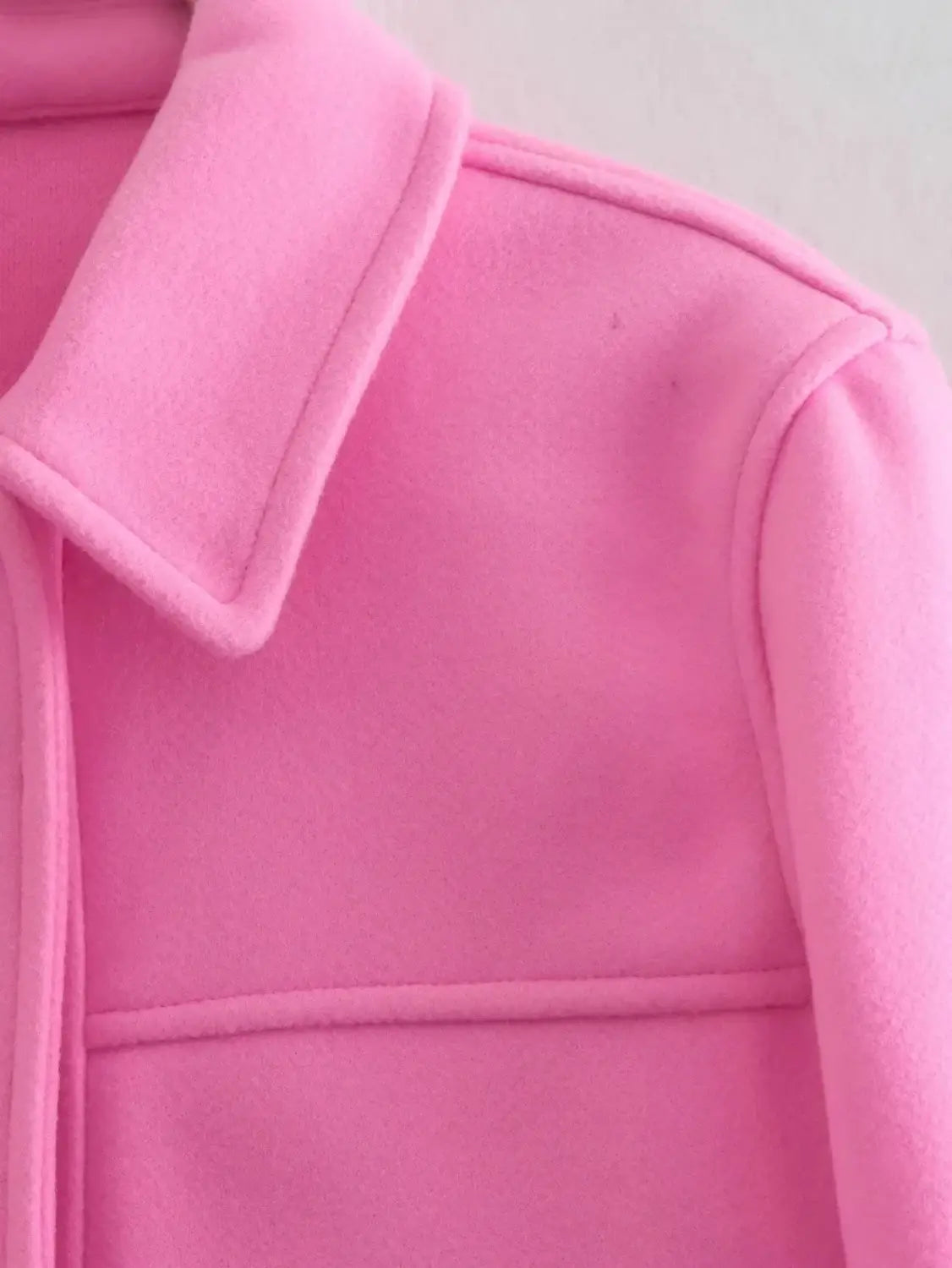 Solid Front Pockets Button Long Sleeve Jacket