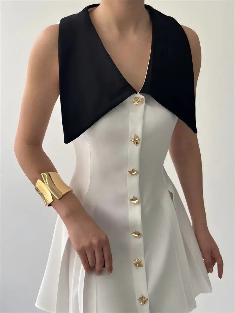 Sleeveless Contrast Mini Dress Women