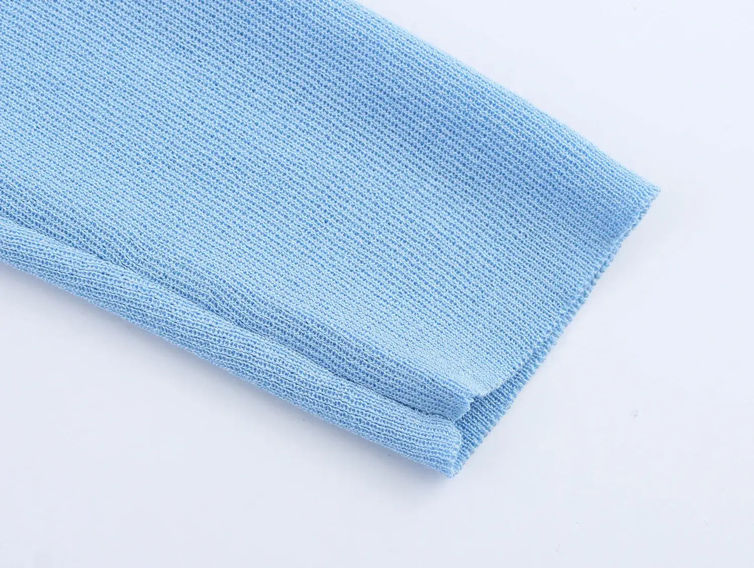 Women Pleated Knitted Pullover Slim-fit Round Neck Long Sleeve Simple Sweater