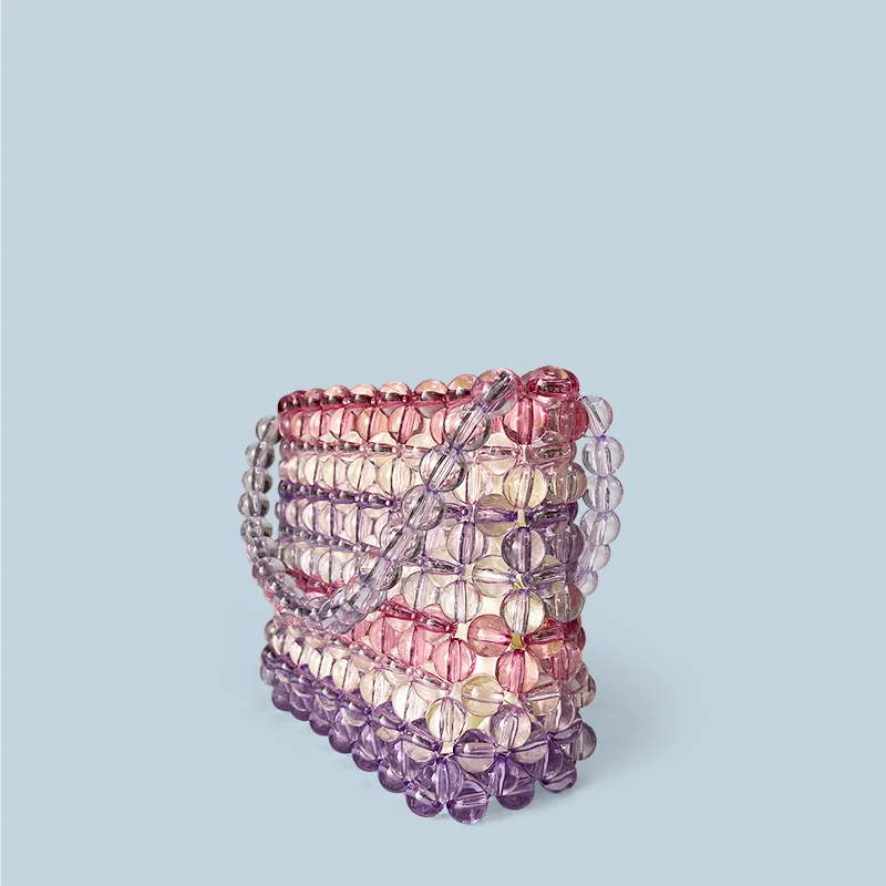 Handmade Beaded Woven Bucket Bag