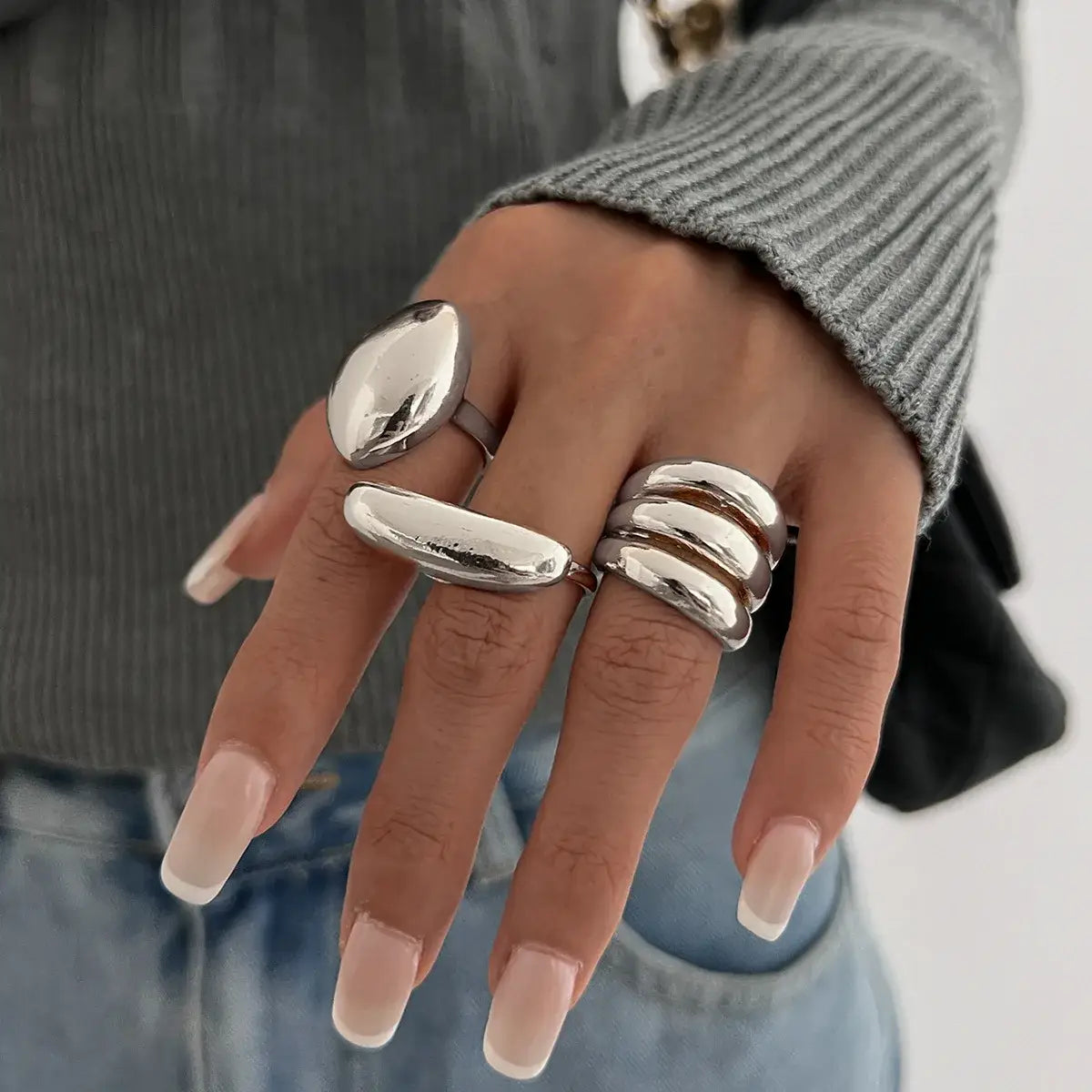 3pcs/set Metal Rings For Women