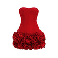 Red Color Women Strapless Ball Gown Mini - Norellé