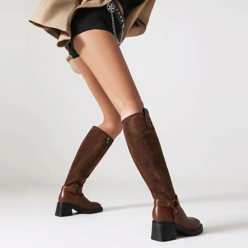 Women Snow Boots Square Heels