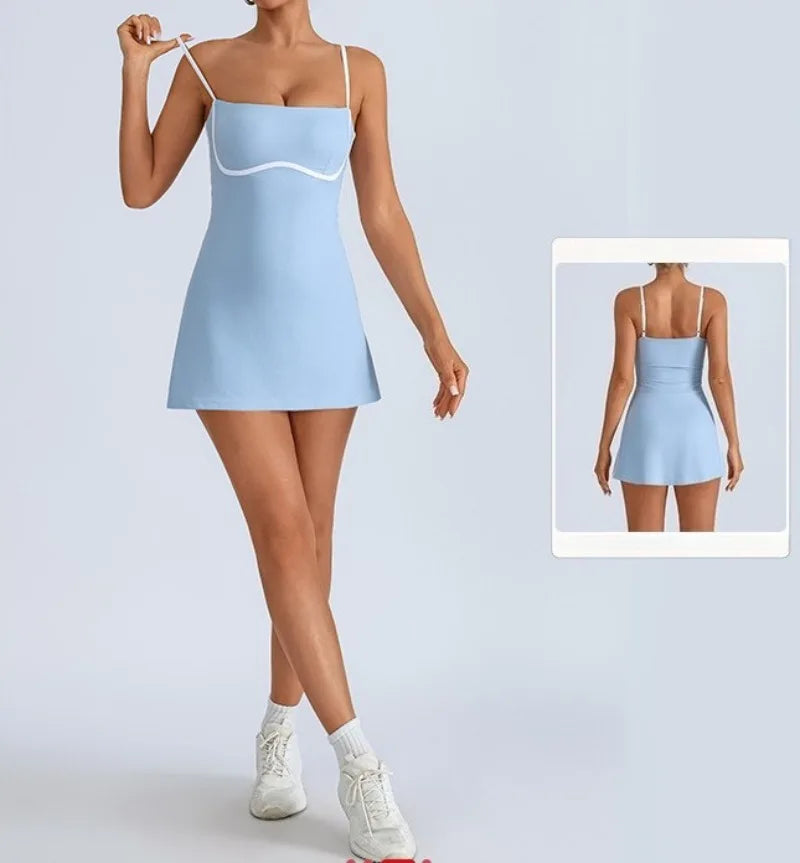 Tennis Skirt Sports Fitness High Elastic Breathable Dress for Women