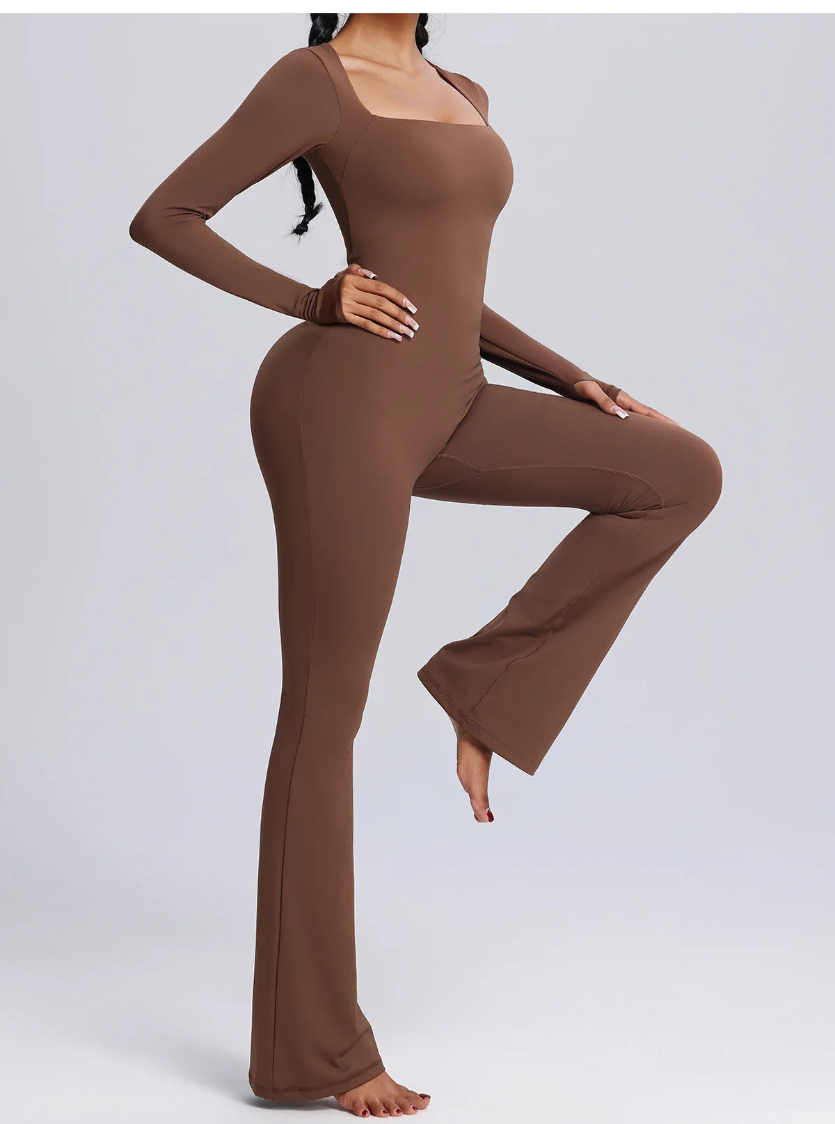 Seamless Jumpsuits Sports Fitness High Elastic Breathable Long-sleeved Suit