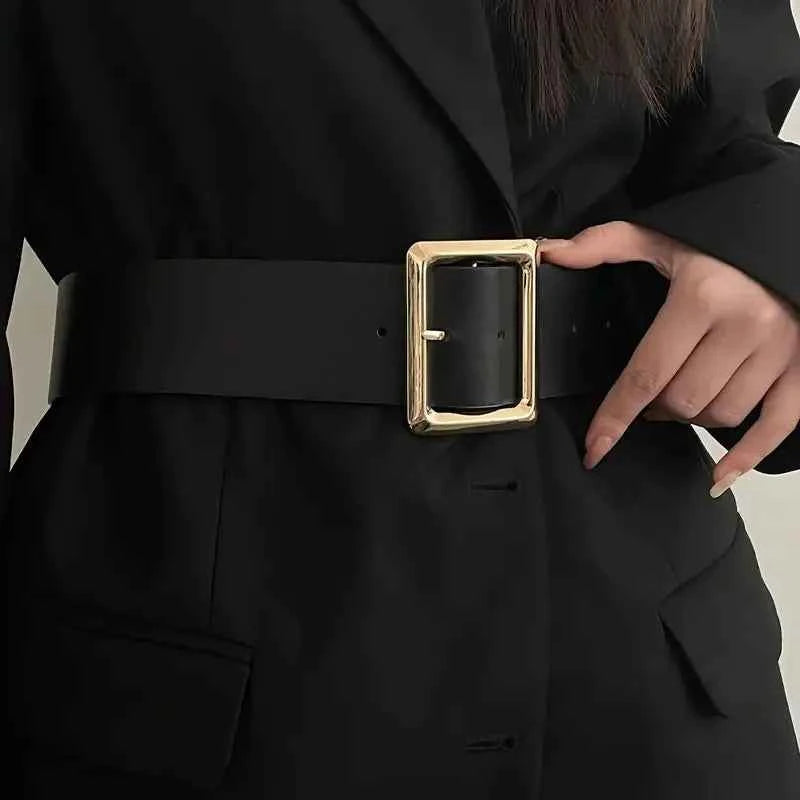 Vintage Large Buckle Fashionable Women's Wide Belt