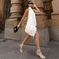 Elegant Halter Tops With High Waist Shorts 2 Piece Sets