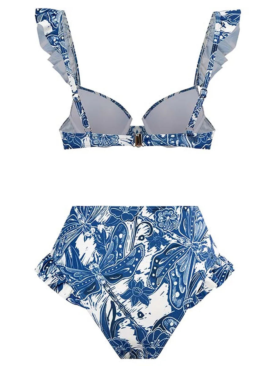 3 Pieces Push Up Bikini High Waist Swimsuit & Skirt - Norellé