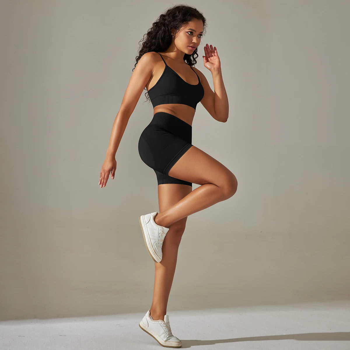 Seamless Yoga Set Camisole Bra Shorts