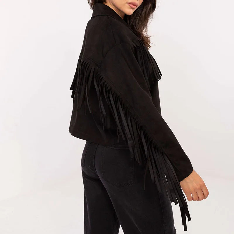 Single Breasted Tassel Women Jackets Vintage