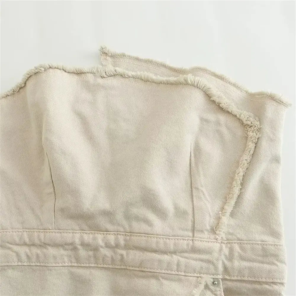 Women’s Temperament Asymmetric Ragged Edge Tight Top High Waist Solid Color Skirt Set