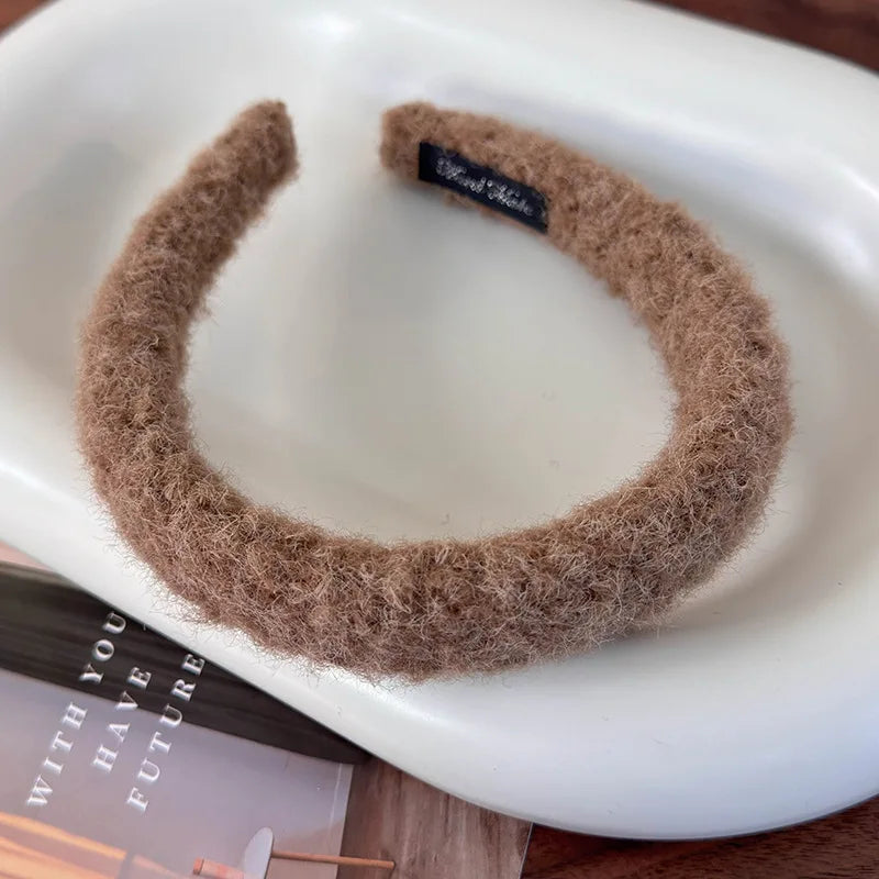 Plush Headband Wool Sponge Hair Band For Women