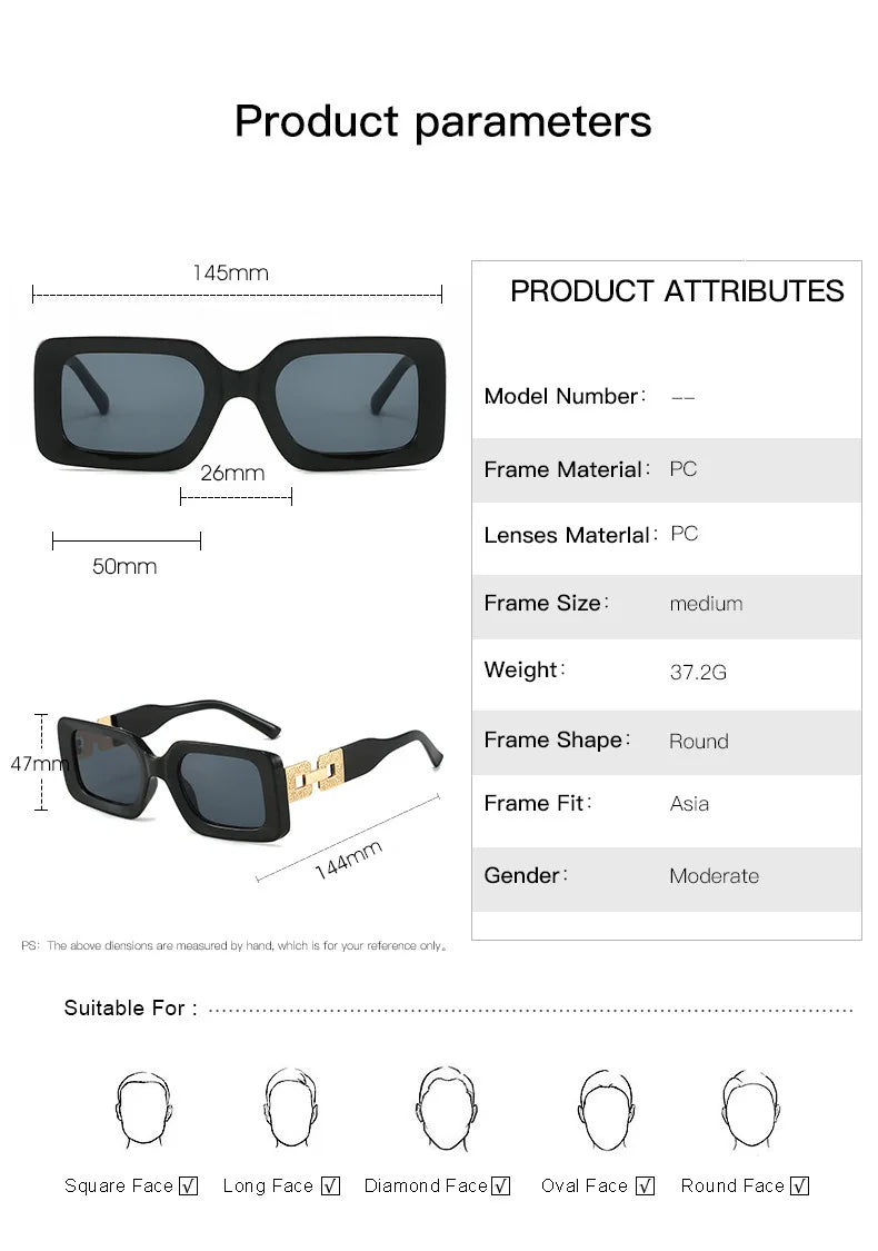 Rectangle Sunglasses Women Square Sun Glasses