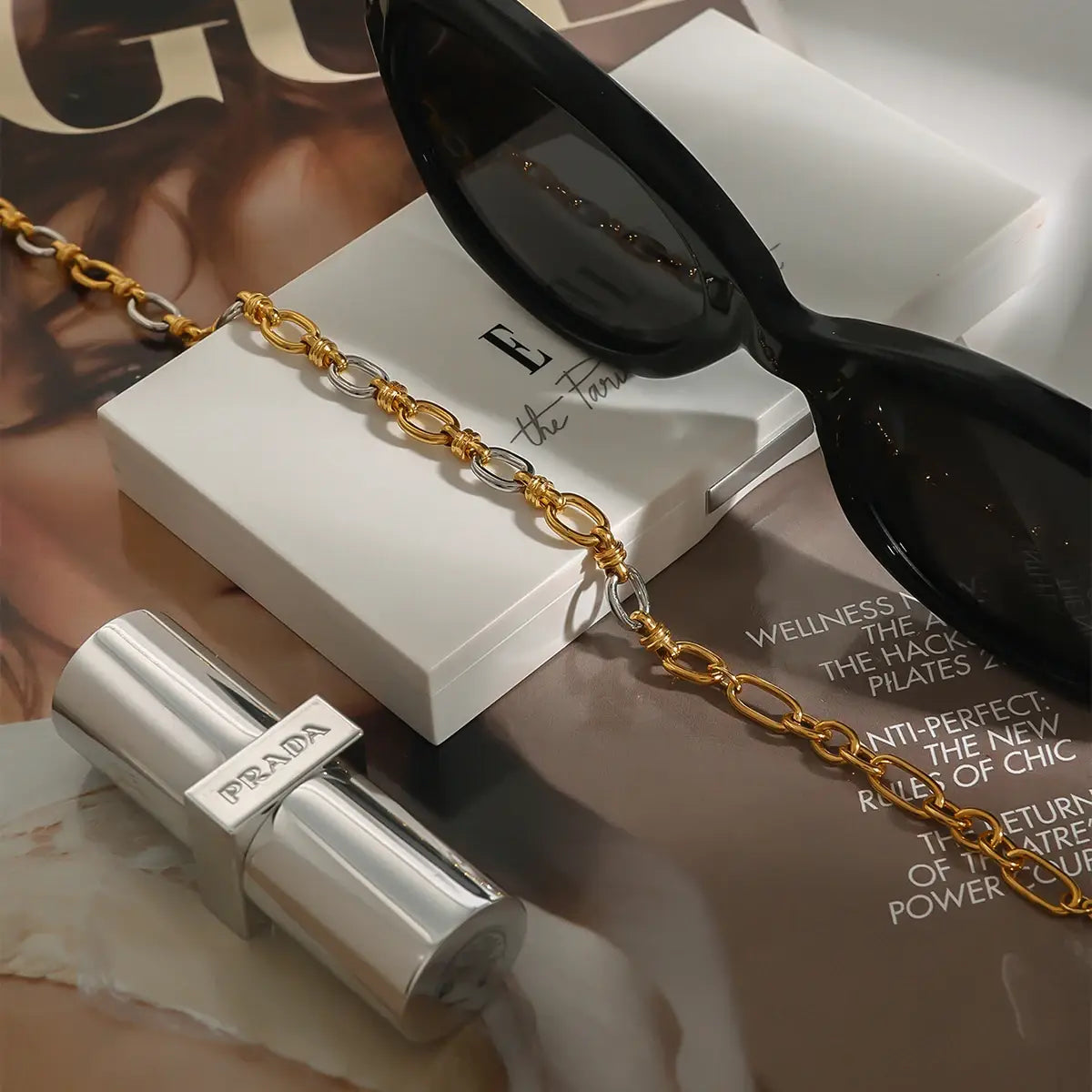 Stainless Steel Splicing Cross Buckle Bracelet