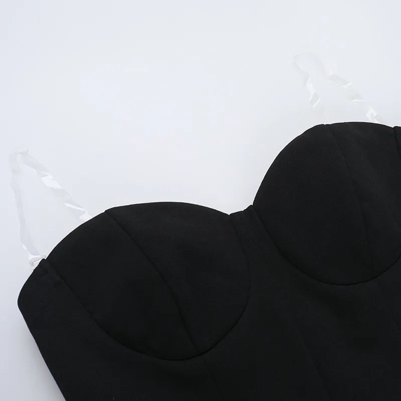 Strapless Backless Black Dress For Women