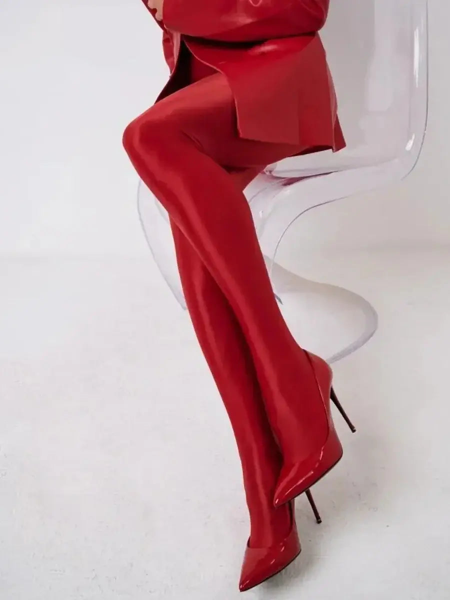 Women’s Slim Solid Tights High Waist Super Elastic