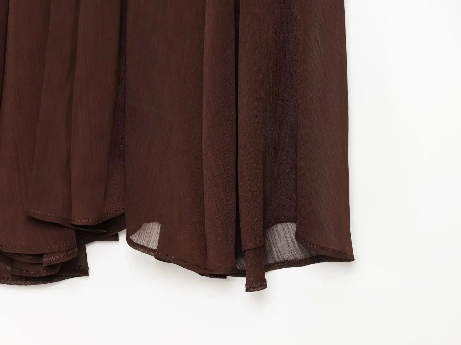 Women’s Simple and Comfortable Translucent Pleated Design Mid-length Skirt