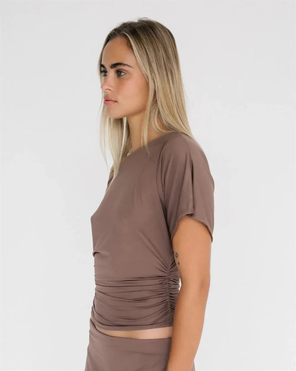 Off Shoulder Ruched Crop Top Women