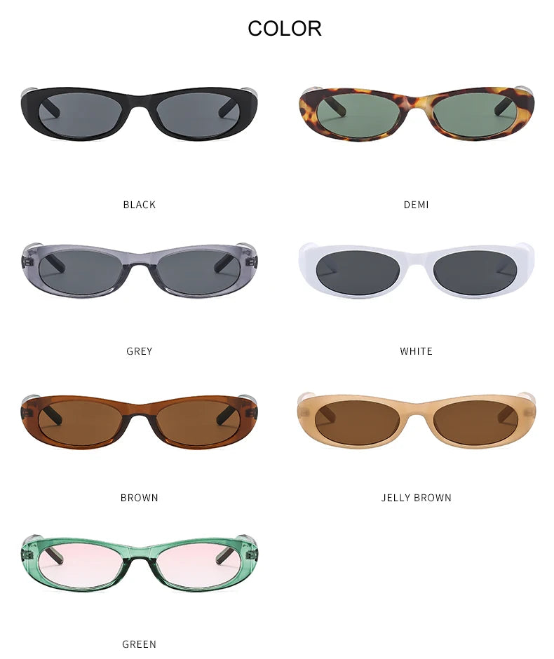 2pcs Cat Eye Narrow Frame Sunglasses Women