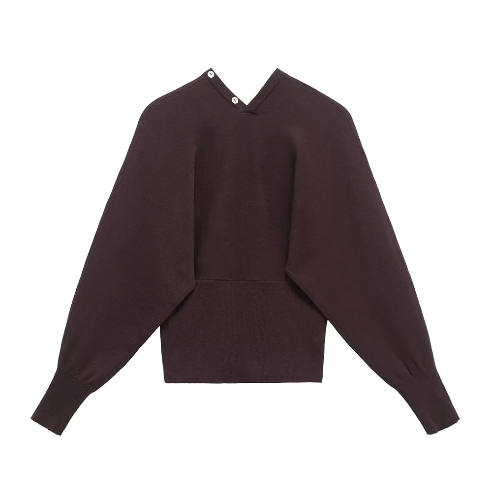 Damenmode, lässig, schlicht, schmal geschnitten, V-Ausschnitt, langärmelige Strickjacke 