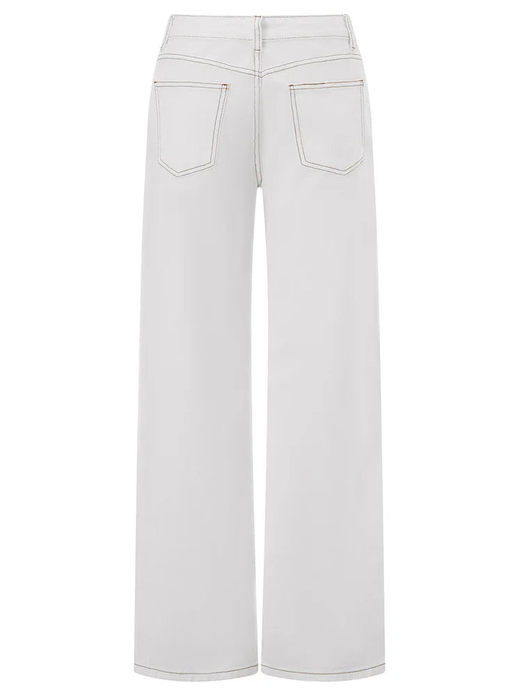 Women Wide Leg Boyfriend Jeans