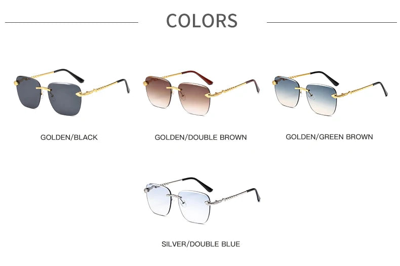 Rimless Square Sunglasses For Women