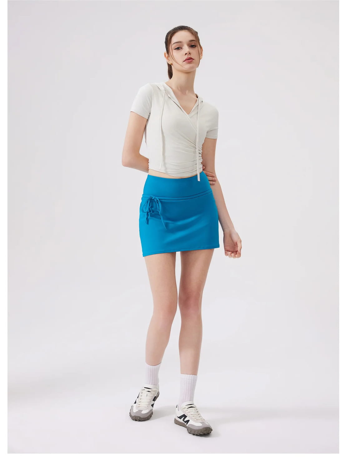 Women Yoga Half Sleeve Cool Feeling Solid Color Hoodie T-shirt