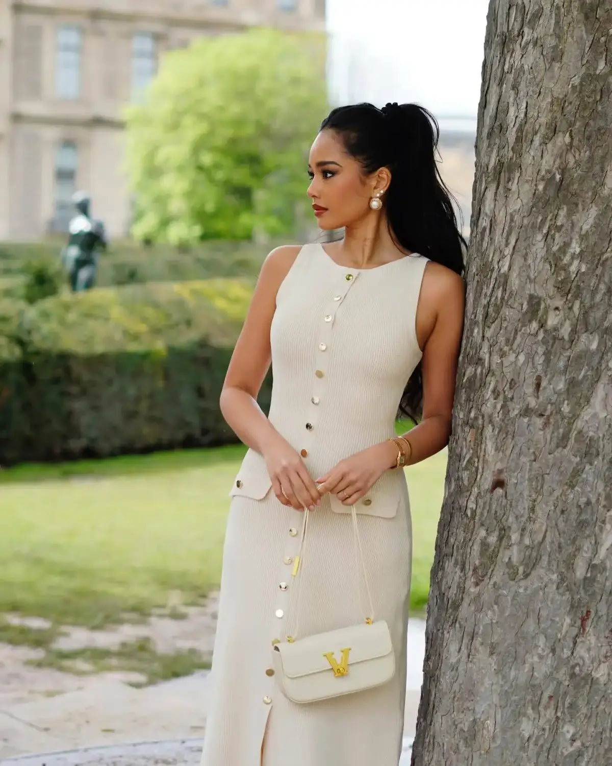 Knit Ribbed Cardigan Maxi Dress