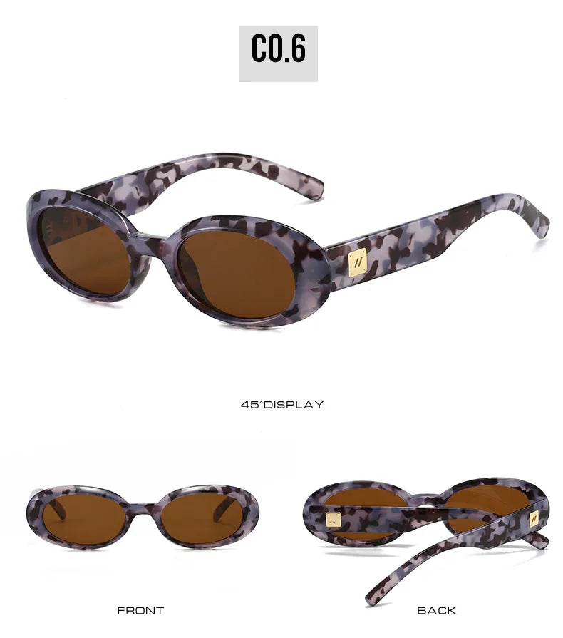 Classic Small Oval Sunglasses for Women