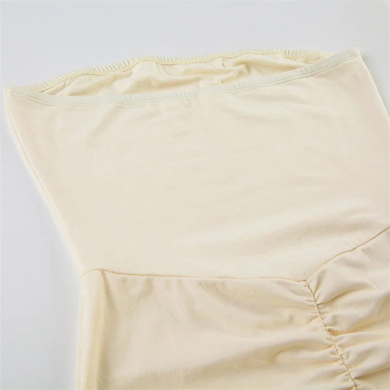 Mesh Strapless Off-shoulder Ruffled Mini Dress For Women