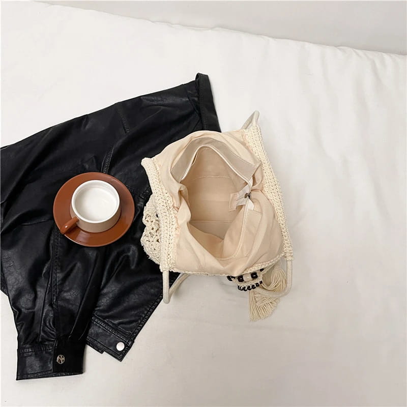 Weave Handbag Large Capacity Shoulder Bag Hollow out Tote