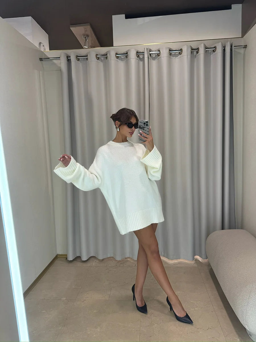 Women’s Crew Neck Vintage Oversize Trendy Sweater