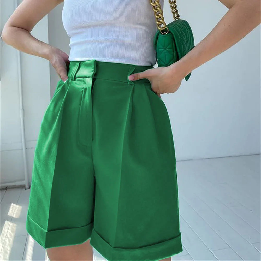 Women’s Shorts Cotton High Waist Casual