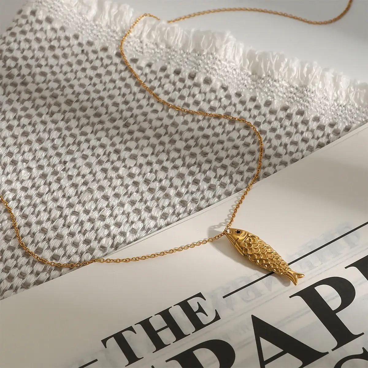 Stainless Steel Carp Pendant Necklace