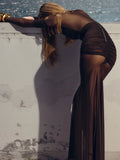 Mesh Ruched Maxi Dress For Women - Norellé